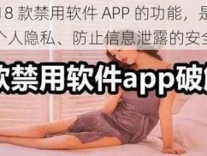 夜里 18 款禁用软件 APP 的功能，是一款保护个人隐私、防止信息泄露的安全工具