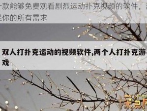 一款能够免费观看剧烈运动扑克视频的软件，满足你的所有需求