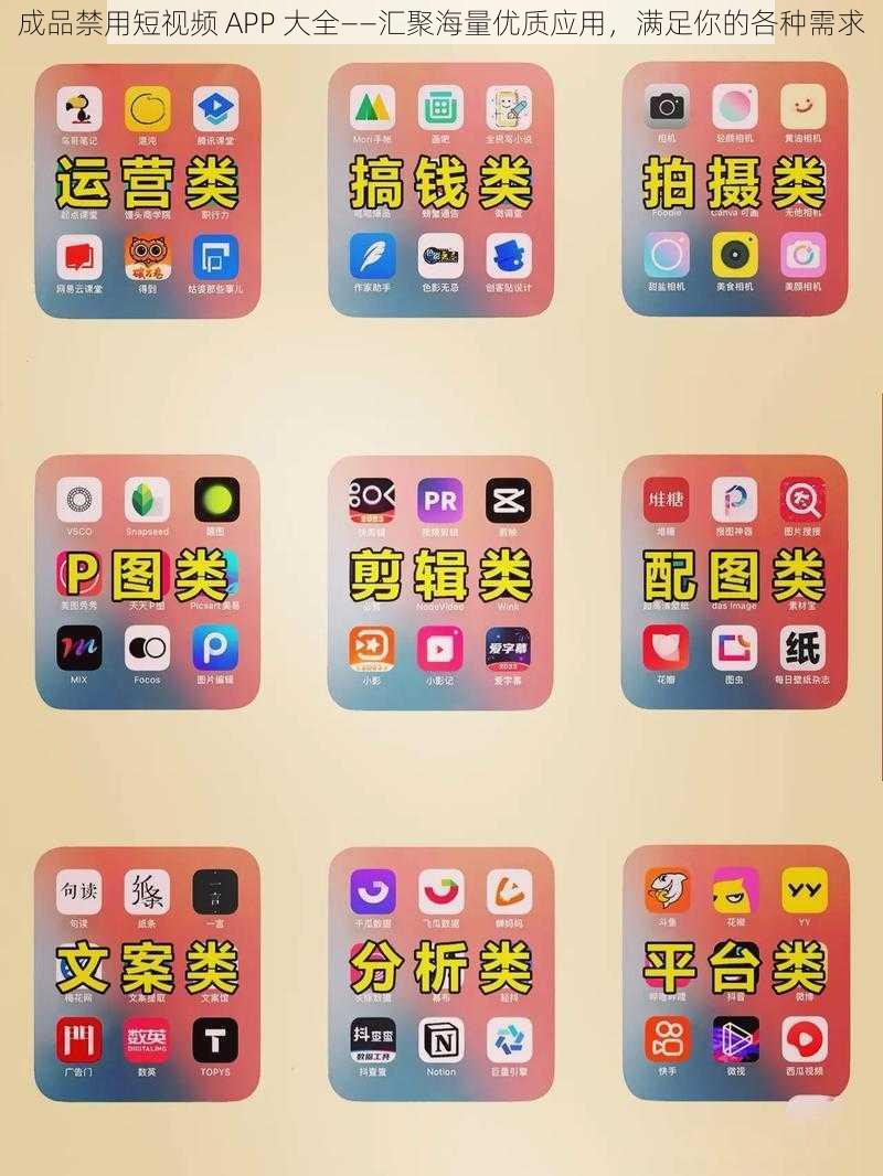 成品禁用短视频 APP 大全——汇聚海量优质应用，满足你的各种需求