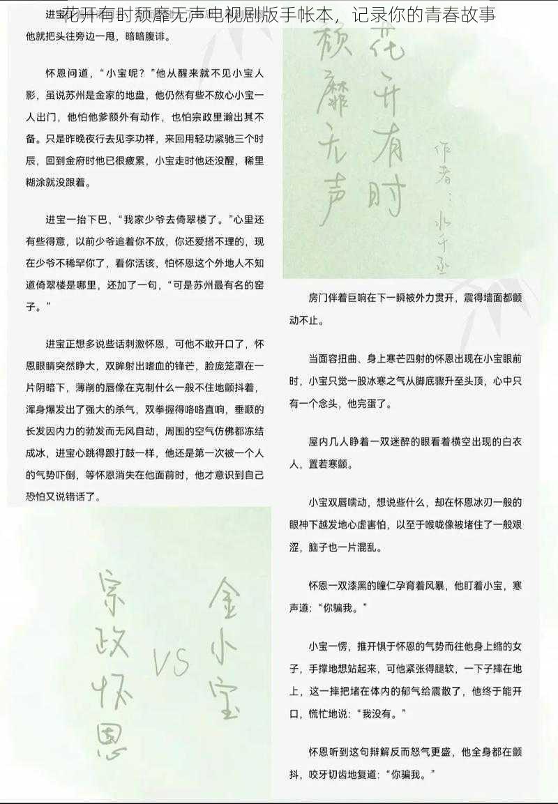 花开有时颓靡无声电视剧版手帐本，记录你的青春故事