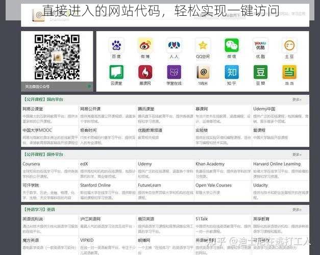 直接进入的网站代码，轻松实现一键访问