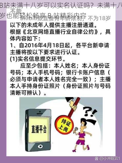 B站未满十八岁可以实名认证吗？未满十八岁也能轻松畅享 B 站精彩内容