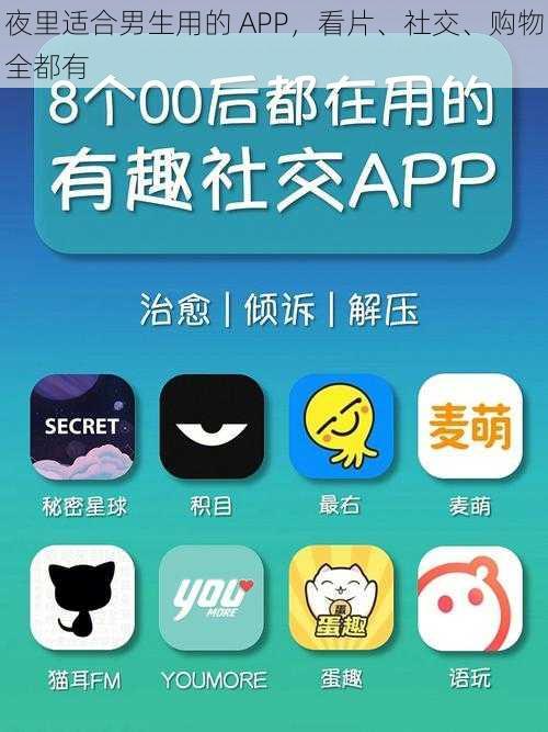 夜里适合男生用的 APP，看片、社交、购物全都有