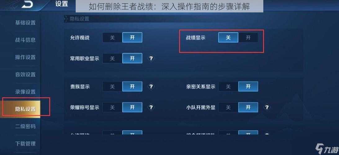 如何删除王者战绩：深入操作指南的步骤详解
