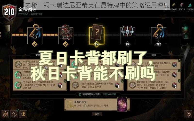 巫师之秘：铜卡瑞达尼亚精英在昆特牌中的策略运用深度解析