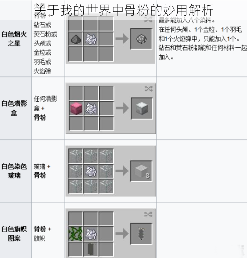 关于我的世界中骨粉的妙用解析